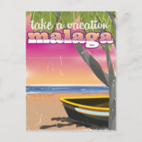 Malaga Spain travel poster.