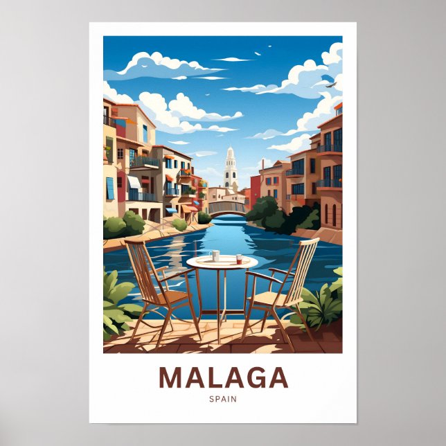 Malaga Spain Travel Print (Front)