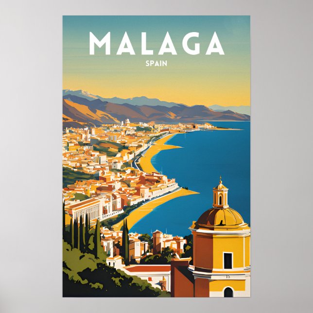 Malaga Spain Vintage Poster (Front)