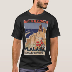 Malaga Spain Vintage Travel Poster T-Shirt
