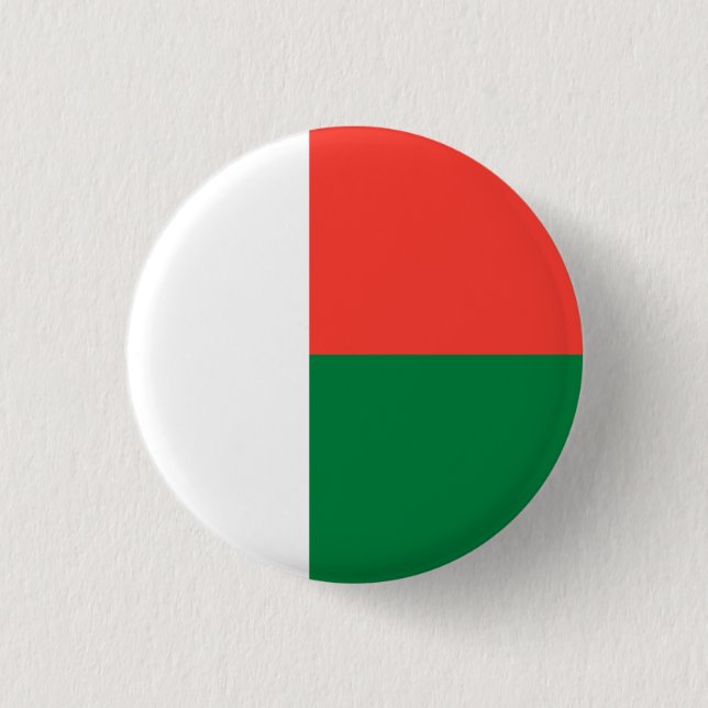 Malagasy Flag, Flag of Madagascar 3 Cm Round Badge (Front)