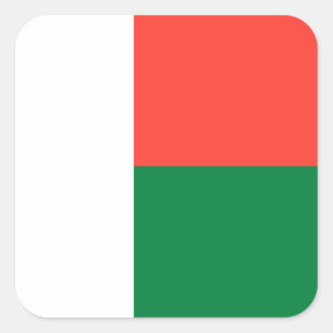 Malagasy Flag, Flag of Madagascar Square Sticker