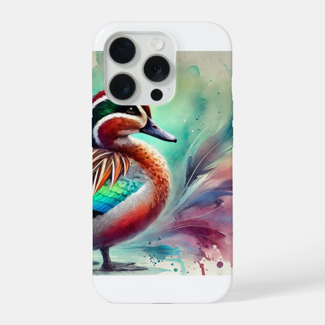 Malagasy Teal 151024AREF105 - Watercolor iPhone Case (Back)