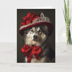 Malamute Christmas Card Elegant Victorian Dog