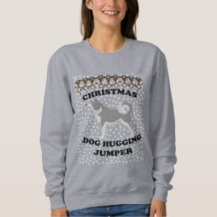 Malamute dog Christmas Dog Hugging Sweatshirt