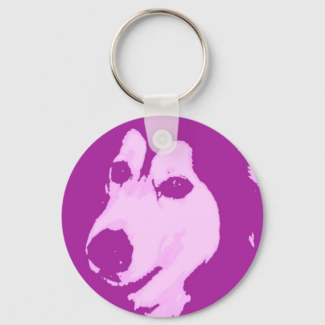 Malamute Dog Key Ring (Front)