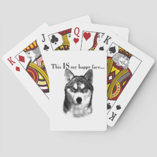 Malamute Happy Face Playing Cards