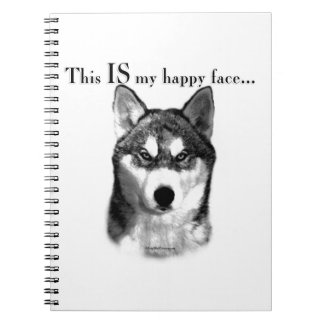 Malamute Happy Face Spiral Notebook