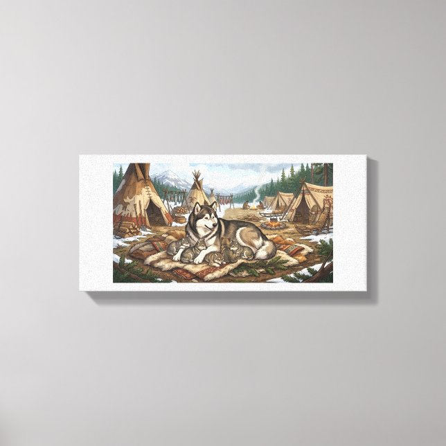 Malamute Mother Version 2  Canvas Print (Front)