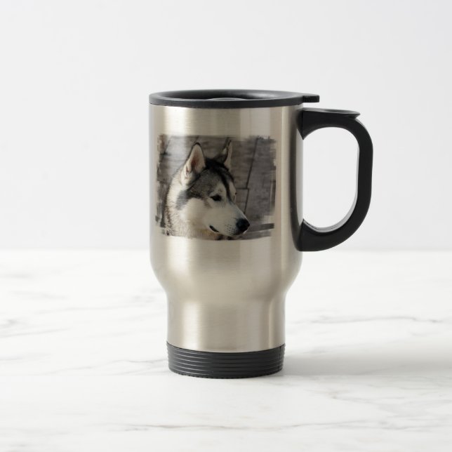 Malamute Photo Stainless Travel Mug (Right)