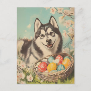 Malamute Vintage Easter Postcard