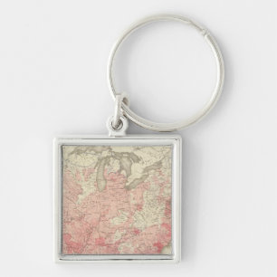 Malarial Deaths, Statistical US Lithograph Key Ring
