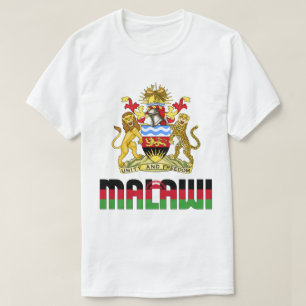Malawi Flag and Coat Of Arms Patriotic T-Shirt