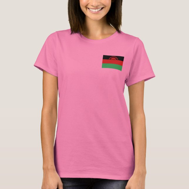 Malawi Flag and Map T-Shirt (Front)