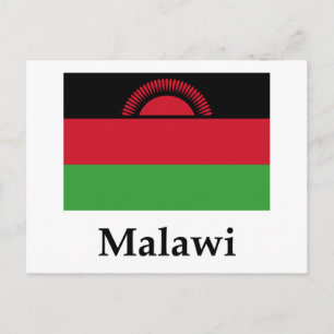 Malawi Flag And Name Postcard
