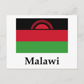 Malawi Flag And Name Postcard