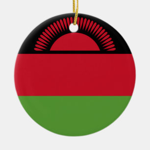 Malawi flag ceramic tree decoration