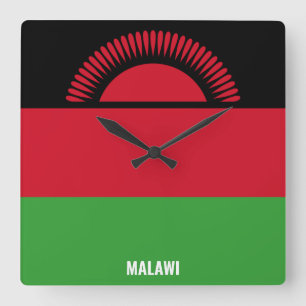 Malawi Flag Dazzling Patriotic Square Wall Clock