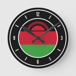 Malawi Flag Elegant Round Clock