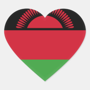 Malawi Flag Heart Sticker