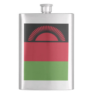 Malawi flag hip flask
