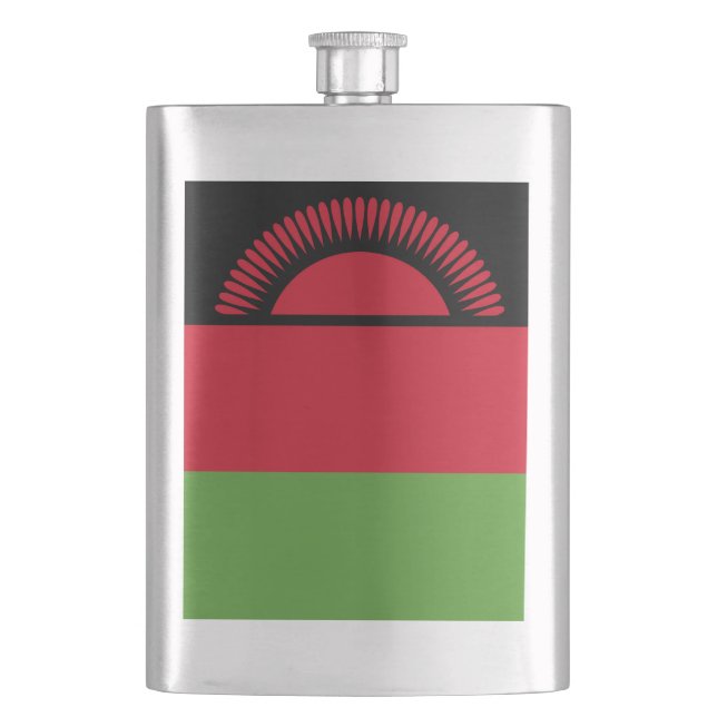 Malawi flag hip flask (Front)
