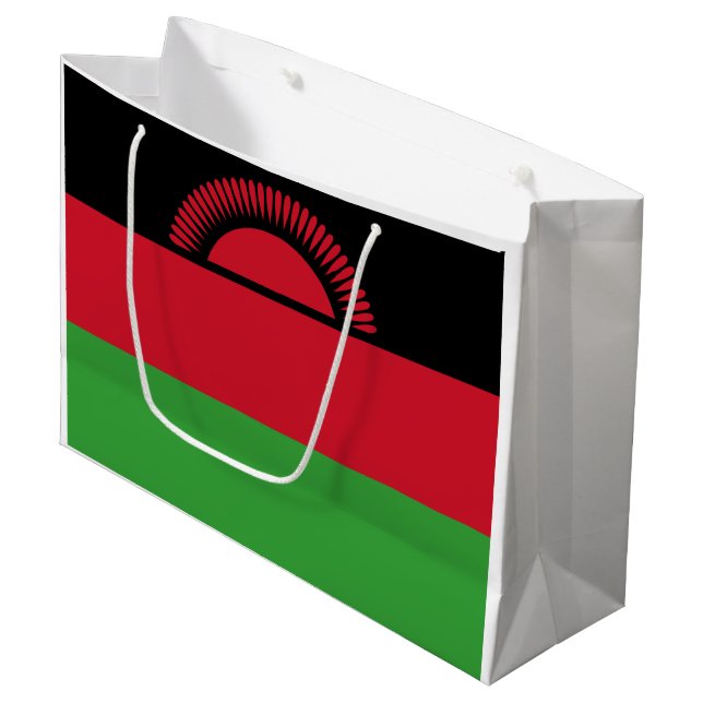 Malawi Flag Large Gift Bag (Front Angled)