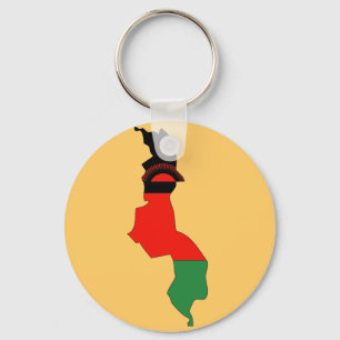 Malawi flag map key ring