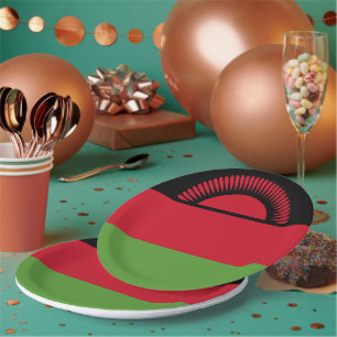 Malawi flag paper plate