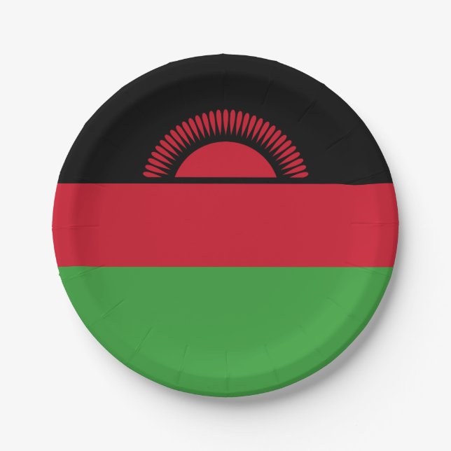 Malawi Flag Paper Plate (Front)