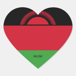 Malawi Flag Splendid Patriotic Heart Sticker