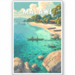 Malawi Illustration Travel Art Vintage<br><div class="desc">Malawi retro vector travel design. Malawi,  known as the “Warm Heart of Africa, ” offers stunning natural beauty from the crystal-clear waters of Lake Malawi to the wildlife-rich plains of Liwonde National Park and the towering peaks of Mount Mulanje.</div>