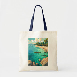 Malawi Illustration Travel Art Vintage Tote Bag