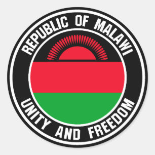 Malawi  Round Emblem Classic Round Sticker