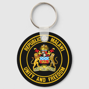 Malawi Round Emblem Key Ring