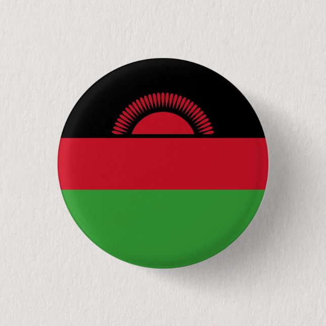 Malawian Flag, Flag of Malawi 3 Cm Round Badge (Front)