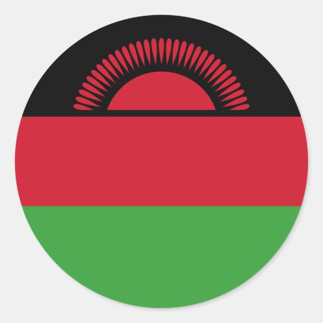 Malawian Flag, Flag of Malawi Classic Round Sticker (Front)