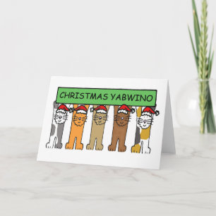 Malawian Happy Christmas Cartoon Cats Holiday Card