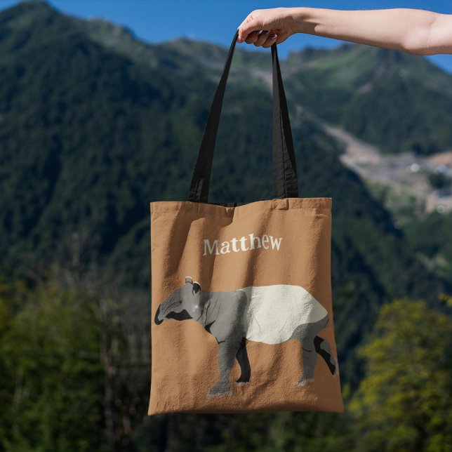 Malayan or Asian Tapir Animal Illustration Tote Bag (Creator Uploaded)