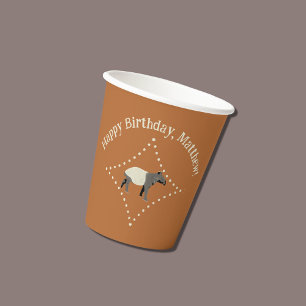 Malayan or Asian Tapir Personalised Paper Cups