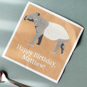 Malayan or Asian Tapir Personalised Party Napkin