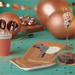 Malayan or Asian Tapir Personalized Party Paper Plate