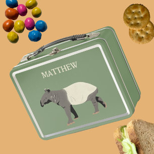 Malayan Tapir Animal Illustration Personalized Metal Lunch Box