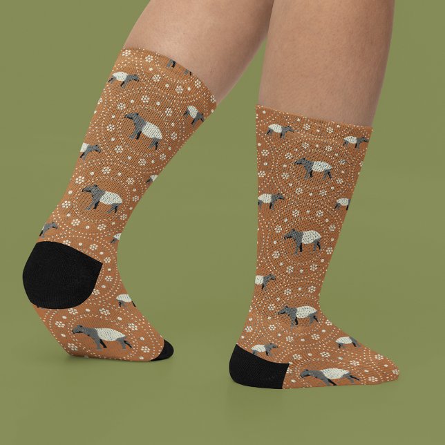 Malayan Tapir Cinnamon Orange Patterned Socks (Creator Uploaded)