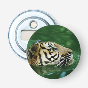 Malayan Tiger Swimming Headshot Bottle Opener