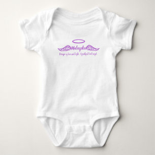 Malayeka girls name & meaning angel wings purple baby bodysuit