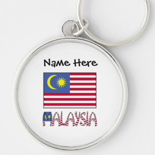 Malaysia and Malaysian Flag Personalized  Key Ring