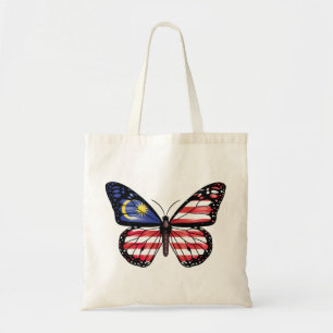 Malaysia butterfly monarch flag tote bag