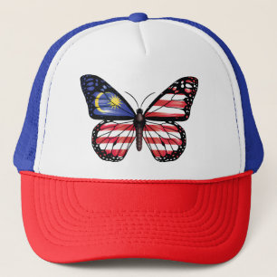 Malaysia butterfly monarch flag trucker hat