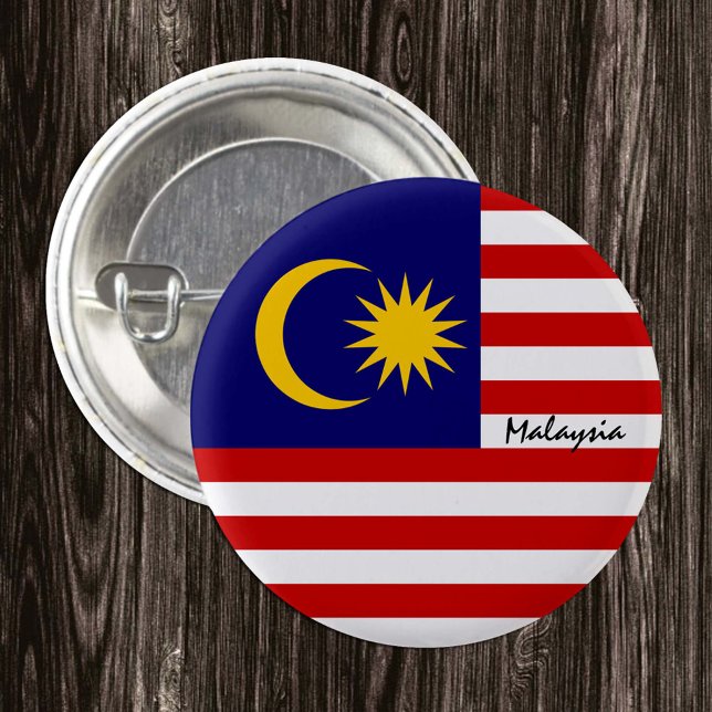 Malaysia button, patriotic Malaysia Flag fashion 3 Cm Round Badge (Creator Uploaded)